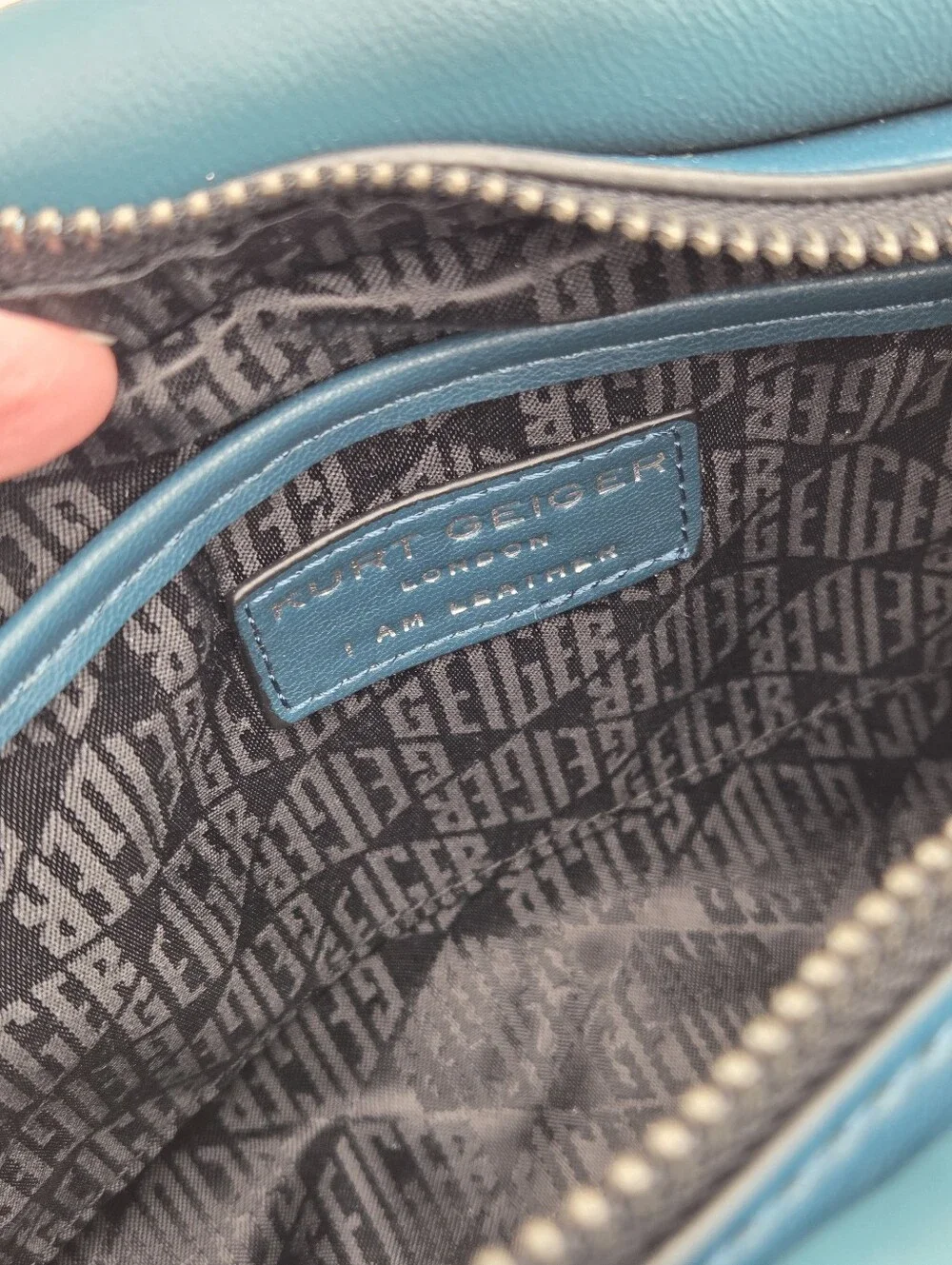 Kurt Geiger London Kensington Soft Quilted Leather Clutch In Teal